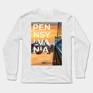 Pennsylvania Travel Poster Long Sleeve T-Shirt